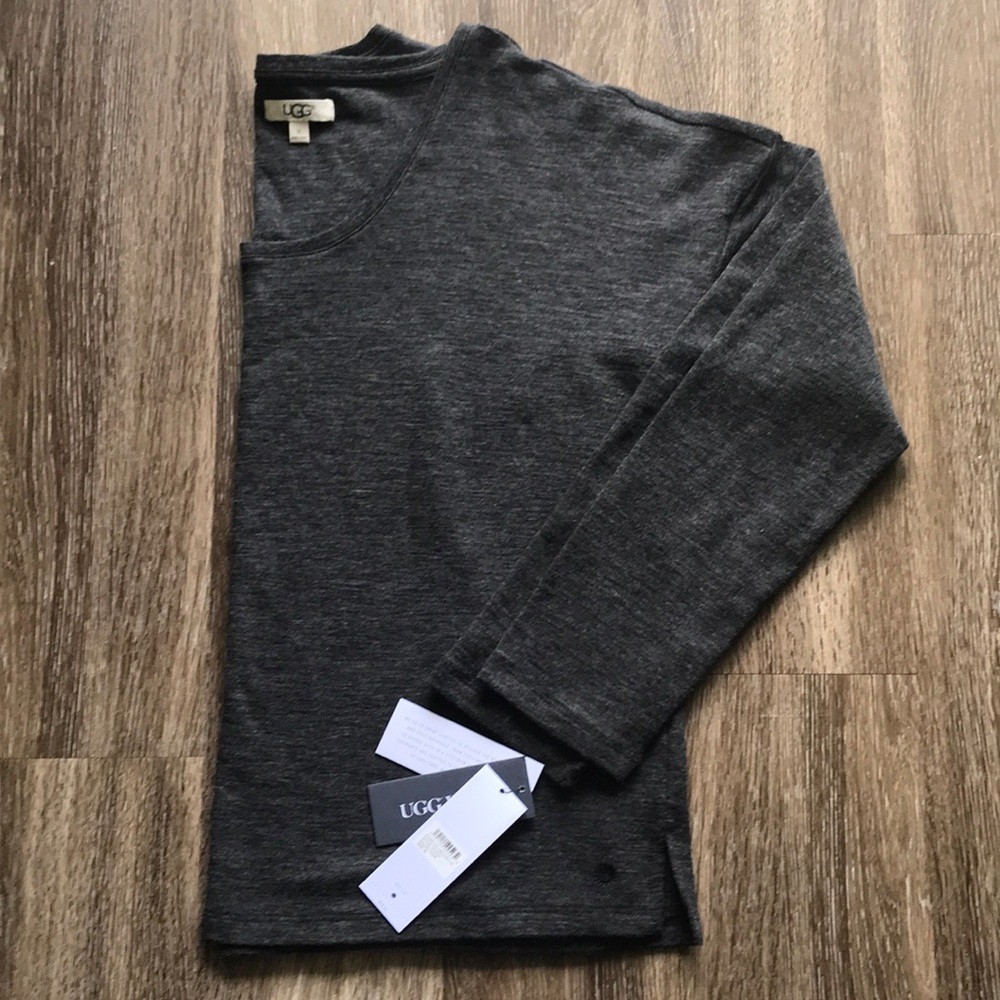 UGG XL Merino Long Sleeve Shirt . Heather Charcoal